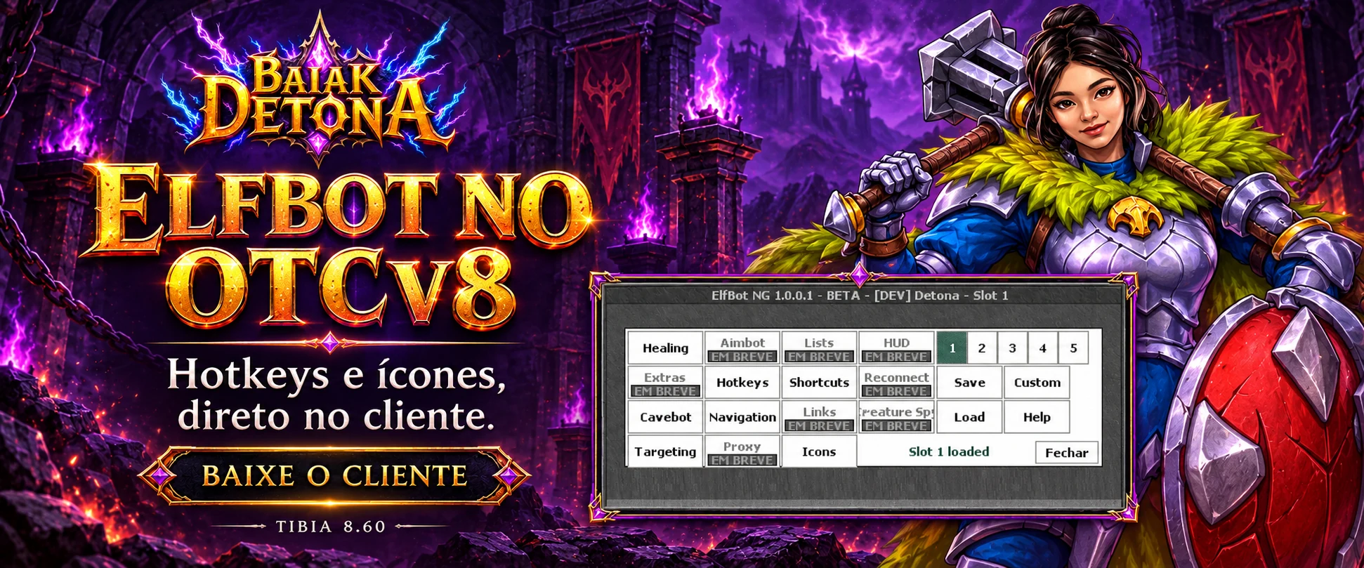 Elfbot integrado ao OTCv8 do Detona