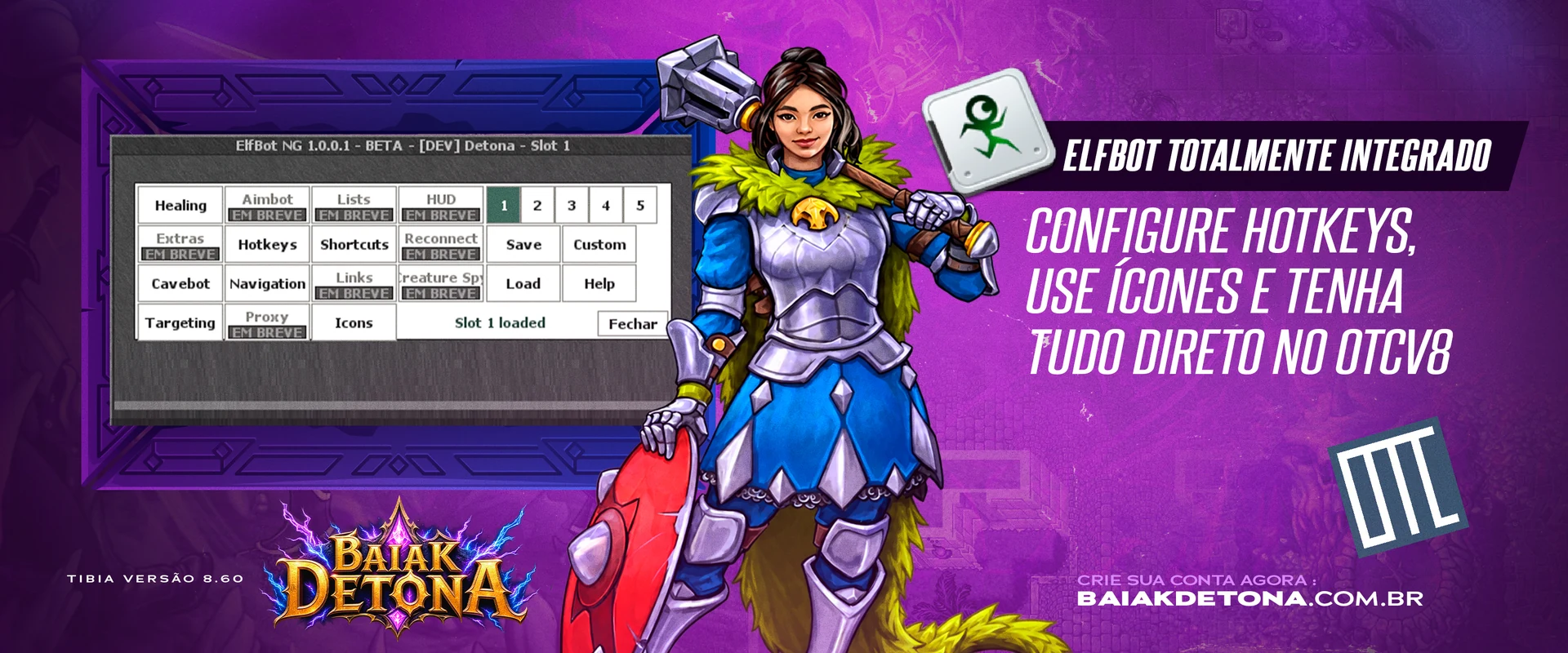 Elfbot totalmente integrado ao OTCv8