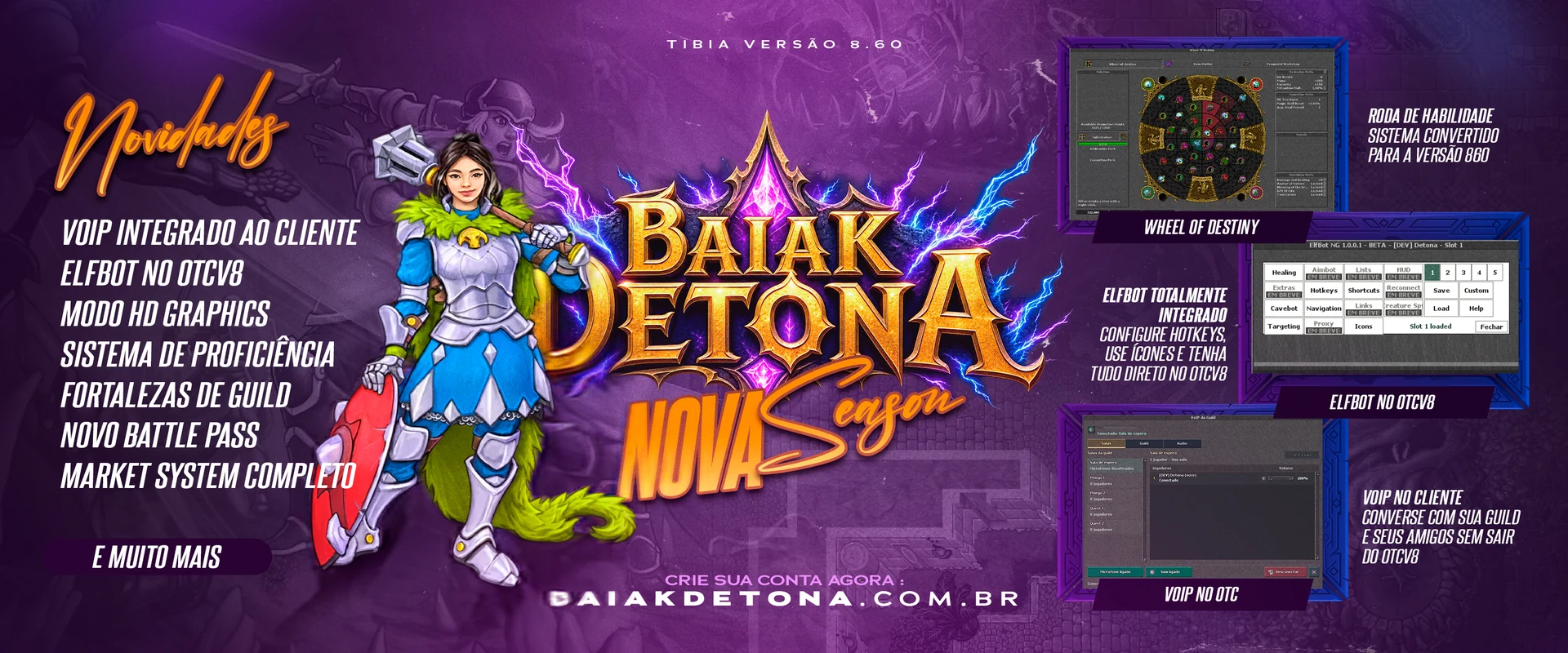 Baiak Detona Nova Season: novidades do servidor